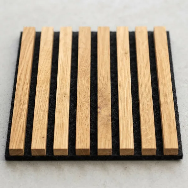 Natural Oak timber acoustic slat wall panel finish